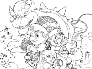 mario characters coloring pages