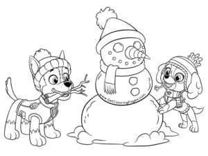 paw patrol christmas coloring pages