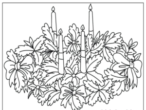 christmas wreath coloring pages