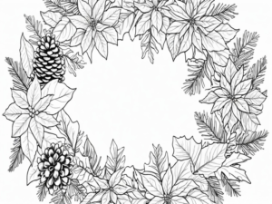 christmas wreath coloring pages