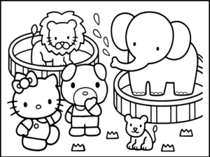 christmas hello kitty coloring page