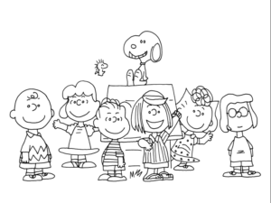 Peanuts Characters Christmas Coloring Pages