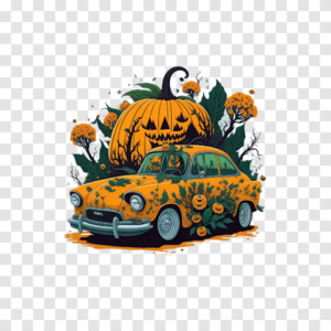 Download Halloween Pumpkin Car PNG Free