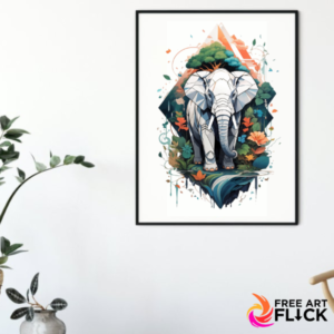 Colorful Elephant Home Decor Wall Art Download