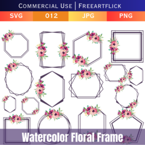 Best Watercolor Floral Frame SVG Bundle Download