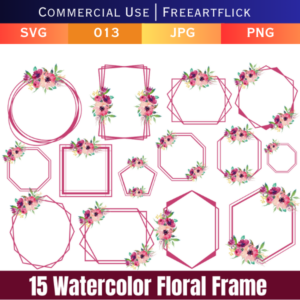 Download Watercolor Floral Frame SVG Bundle