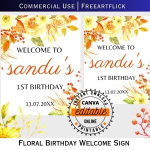 Editable Birthday Welcome Sign