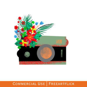 Free Art Flick Floral Camera Clipart