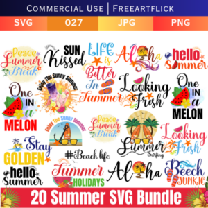 20 Colorful Summer SVG Images Bundle