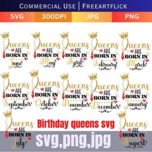 Birthday Queen SVG Bundle Download