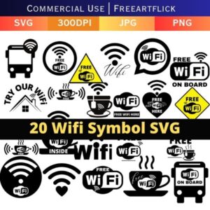 Best 20 WiFi Symbol SVG Signs Bundle Download