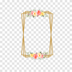 Box Shape Floral Frame PNG Download