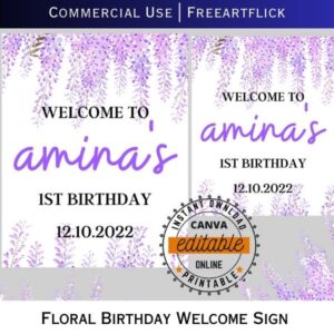 Modifiable Welcome Birthday Sign Download