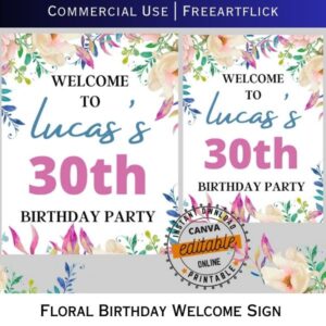 Download Editable Floral Birthday Welcome Template
