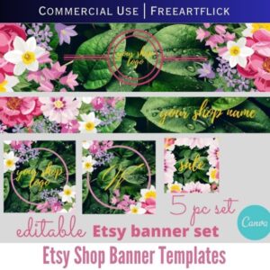 Canva Editable and Downloadable Etsy Shop Banners