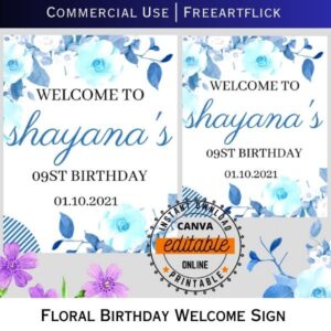 Editable Canva Birthday Welcome Sign Download
