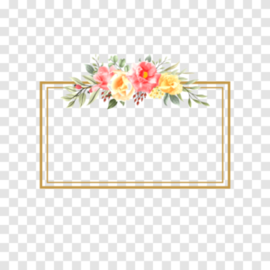 Watercolor Rectangle Floral Frame PNG Download