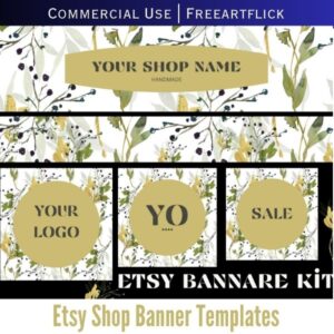 Free Editable Etsy Shop Graphic Set Download