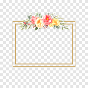 Rectangle Watercolor Floral Frame PNG Download