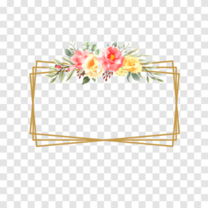 Free Rectangle Watercolor Floral Frame PNG