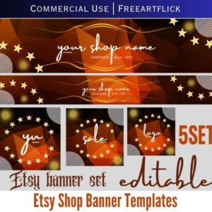 Editable Cover Image Template Set for Etsy Shop