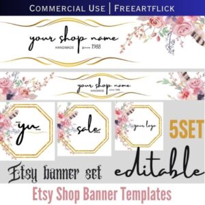 Canva Editable Banner for Etsy Shop Free
