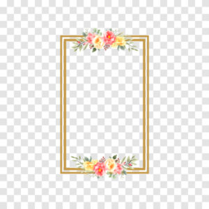Download Free to use Rectangle Watercolor Floral Frame PNG