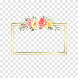Download Amazing Boxed Watercolor Floral Frame PNG