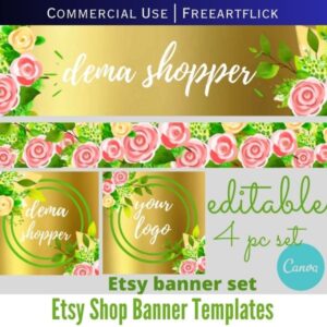 Canva Modifiable Free Etsy Banner Template
