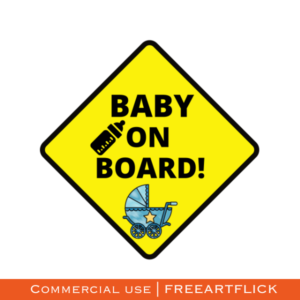Download Baby on Board SVG with a Stroller