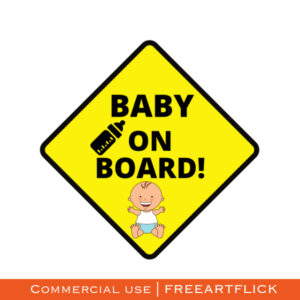 Download Smiling Baby on Board SVG