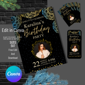 Cool Editable Birthday Invitation Card