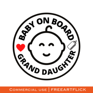 Free Granddaughter Baby on Board SVG