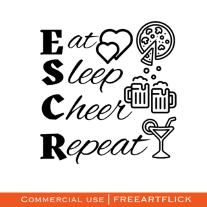 Eat Sleep Cheer Repeat SVG