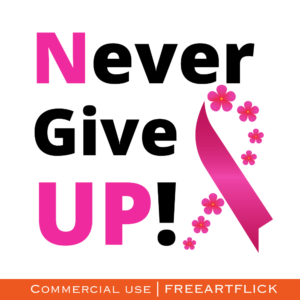 Pink Never Give Up Cancer SVG