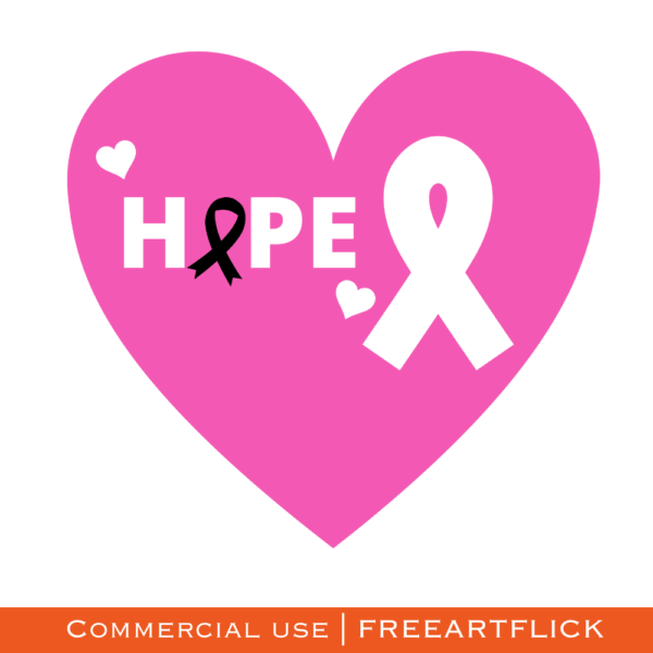 Free Pink Heart Cancer SVG Download