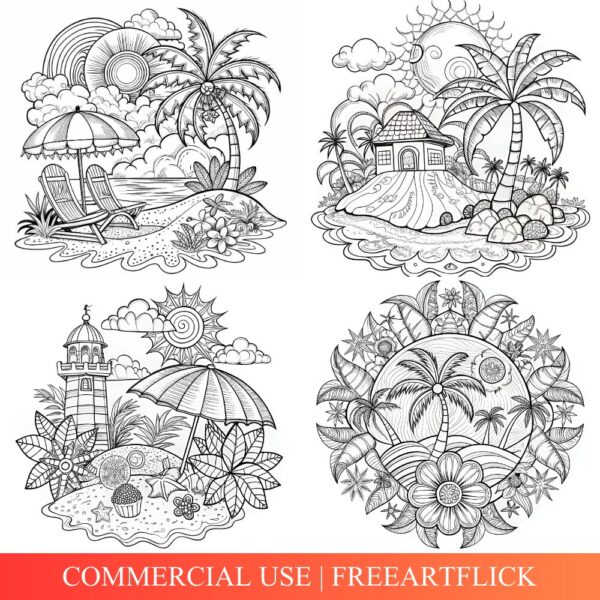 Beach Coloring Pages