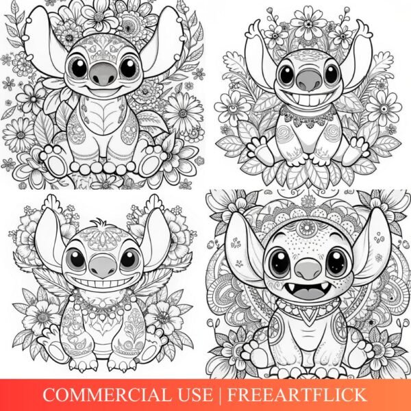 Stitch coloring pages