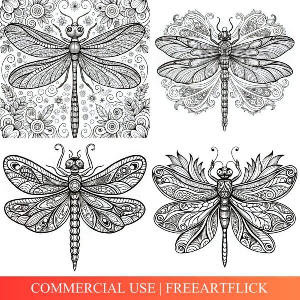 Dragonfly Coloring Pages Free