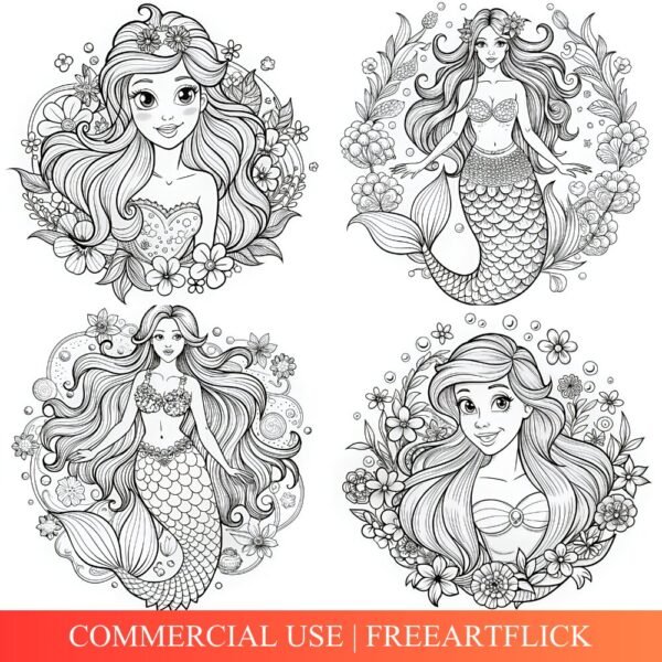 Mermaid Coloring Pages