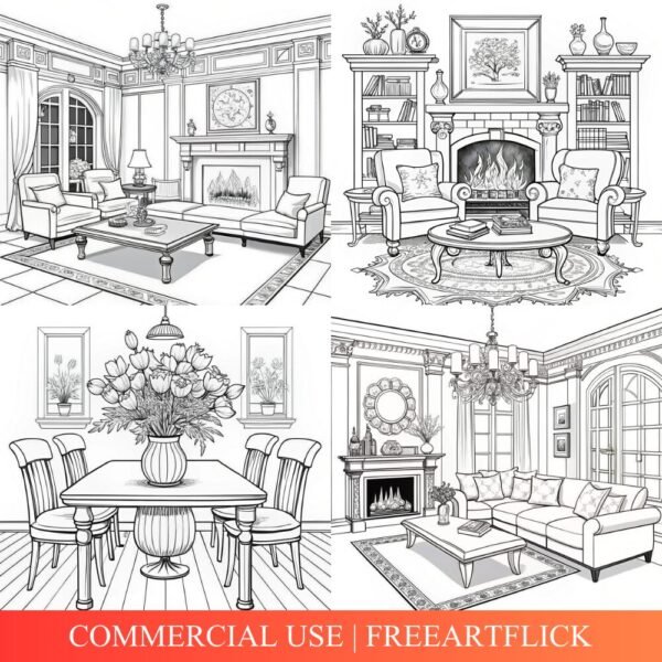 Cozy Living Room Coloring Pages