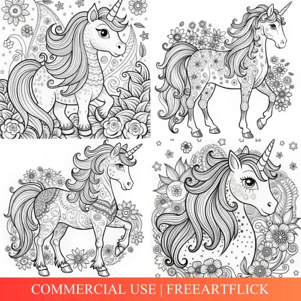 printable unicorn coloring pages