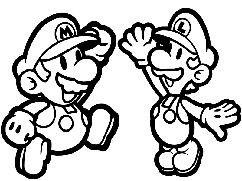 mario characters coloring pages