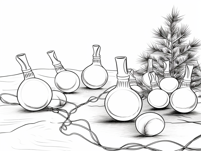 Christmas Lights Coloring Page