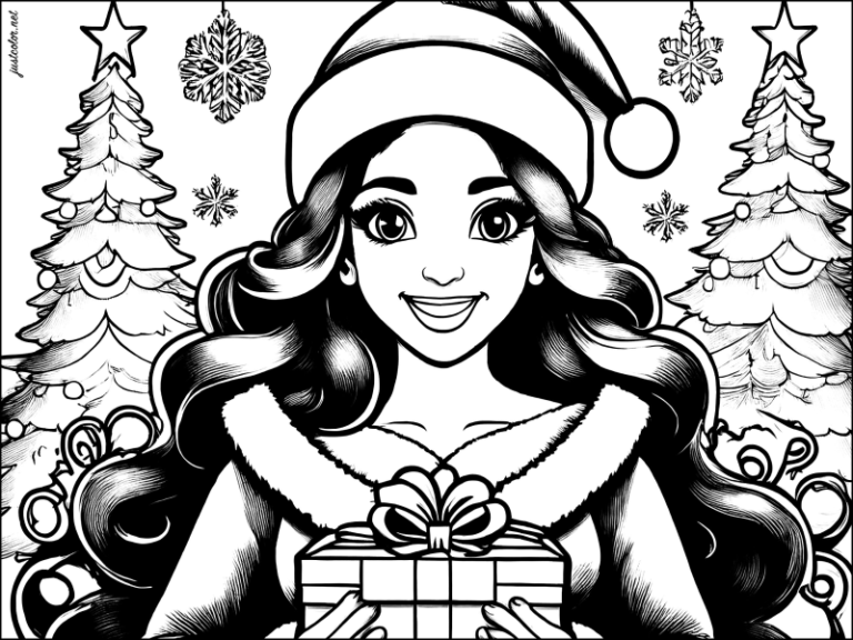 Barbie Christmas Coloring Pages