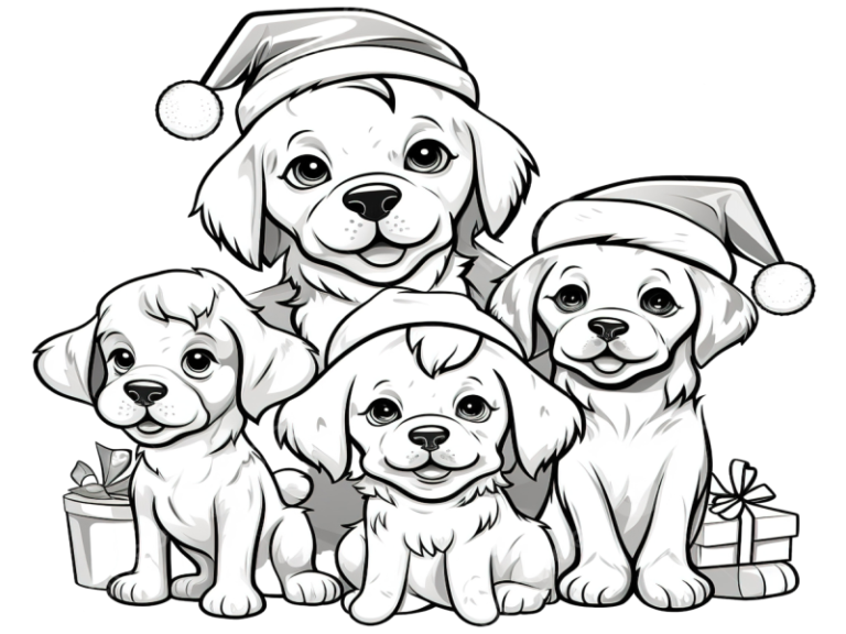 christmas dog coloring page